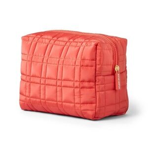 Sonia Kashuk Coral Quilted Loaf Shaped Travel Cosmetic Bag